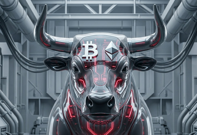 Изображение цифрового быка, сгенерированное ИИ